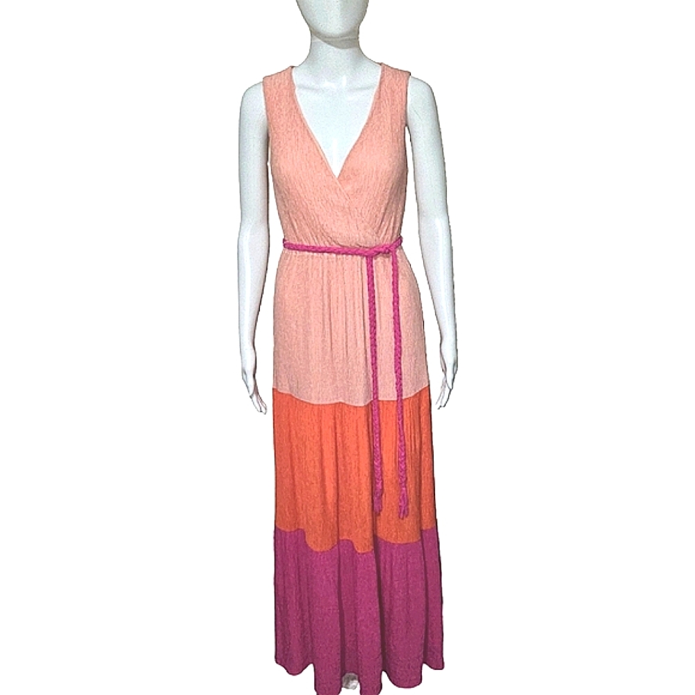 Flying Tomatoes Color Block maxi dress size medium.